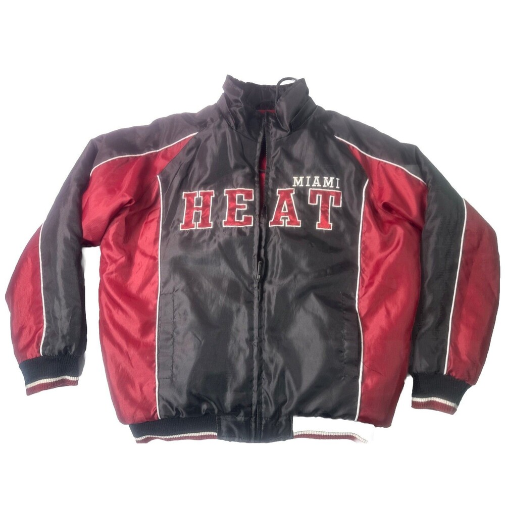 Vintage Miami Heat NBA Sports GII Varsity Bomber Jacket Mens XL